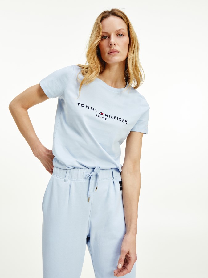 Essential Crew Neck Logo T-Shirt Tommy Hilfiger Breezy Blue