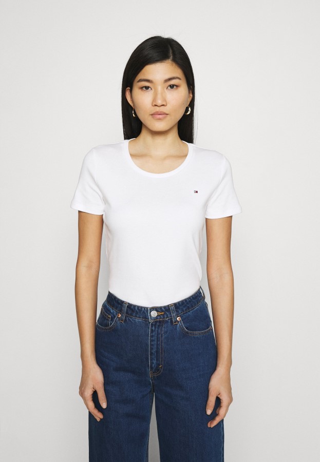 White Slim Round Neck Basic T-Shirt Tommy Hilfiger