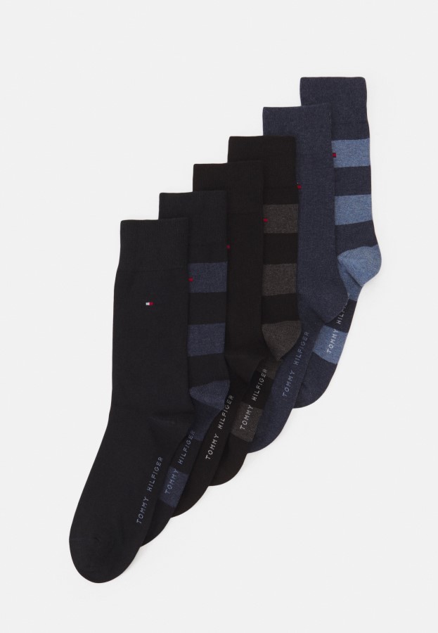 Rugby Sock 6Pack Ecom Socks Tommy Hilfiger Blue Black Combo