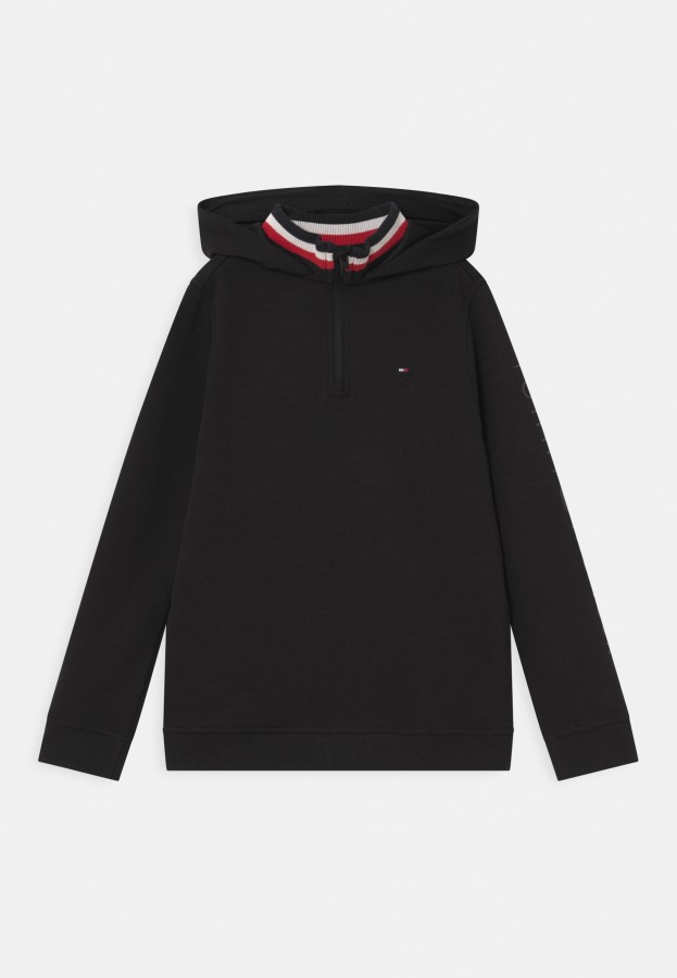 Tommy Hilfiger Tonal Double Collar Hoodie Hoodie Black