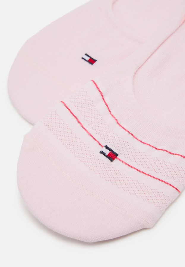 Tommy Hilfiger Pink Footie Preppy 2 Pack Trainer Socks